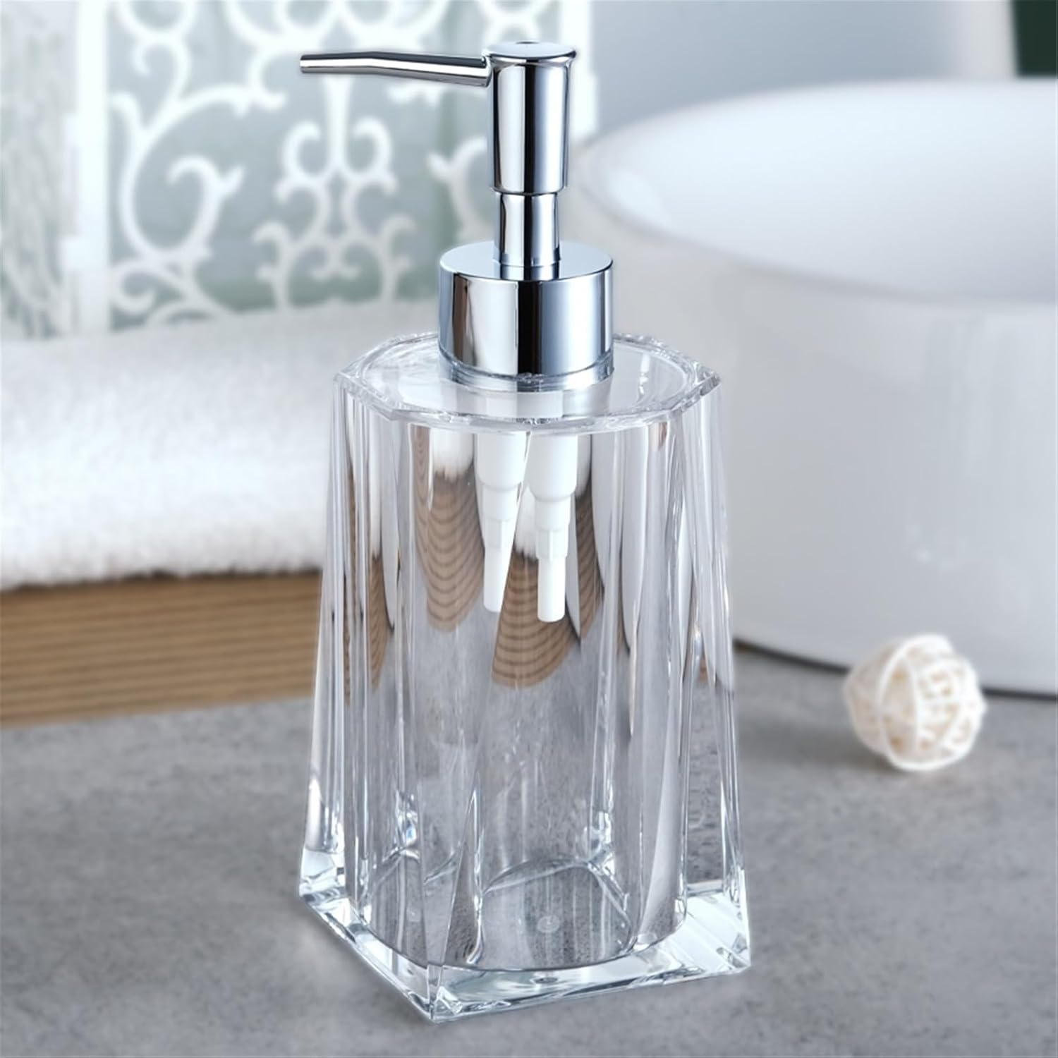 Modern Luxury Resin Soap Dispenser Household Bathroom Lotion Press Bottle 250ml Bathroom (Gold)