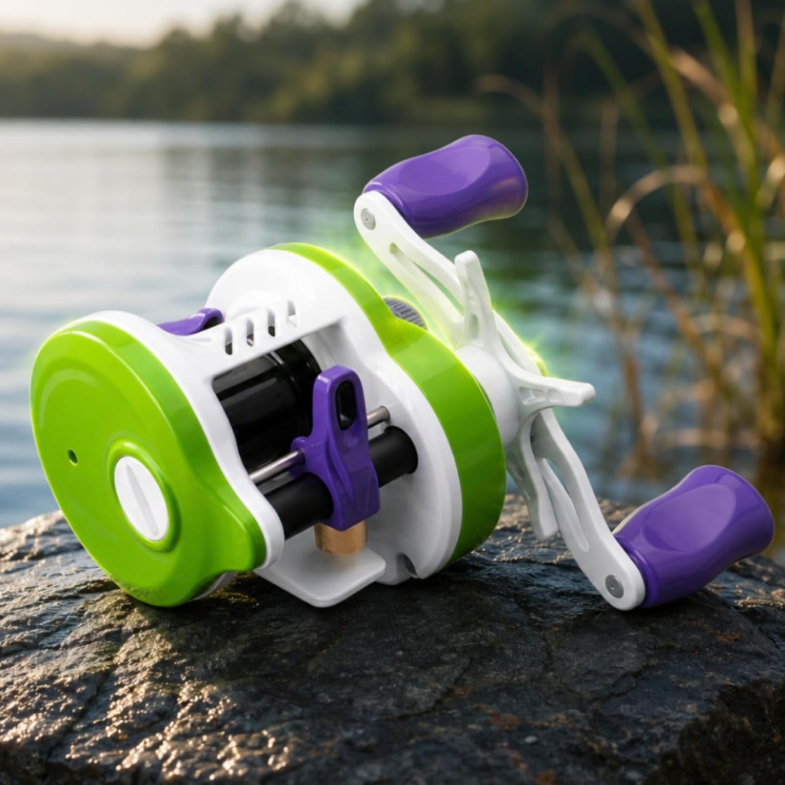 Amagogo Mulinello da Pesca con Dc a Regolazione Automatica Struttura Composita Leggera Albero 7075 Aeronautico Bobina in Lega Avviso Sonoro Alla Fuga Recupero