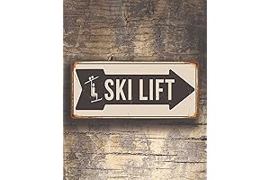 Ski Lift Tin Sign: Vintage Style Ski Décor for Ski Lovers