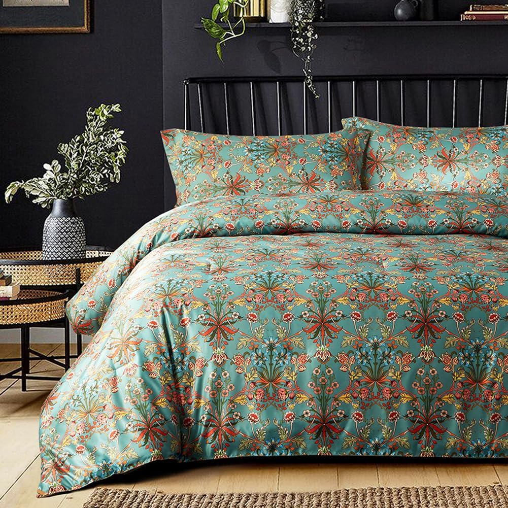 mixinni Farmhouse Boho King Comforter Set - 3 Piece Lightweight All Season Bedding with Fluffy Floral Design, 2 Pillow Shams, Breathable Microfiber for Cozy Bedroom Decor - Image 4