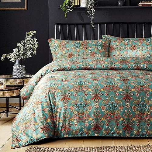 Miniatura 6 de mixinni - Juego de edredón estilo rústico tamaño Queen, 3 piezas, ropa de cama ligera para todas las estaciones, diseño floral, edredón esponjoso y