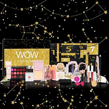 24 Day Beauty Advent Calendar - Makeup Gift Box, Cosmetic Countdown Calendar | Holiday Makeup Collection, Skin Care Trial Surprise Set for Girls During Christmas Holiday Season, Women's Celebration