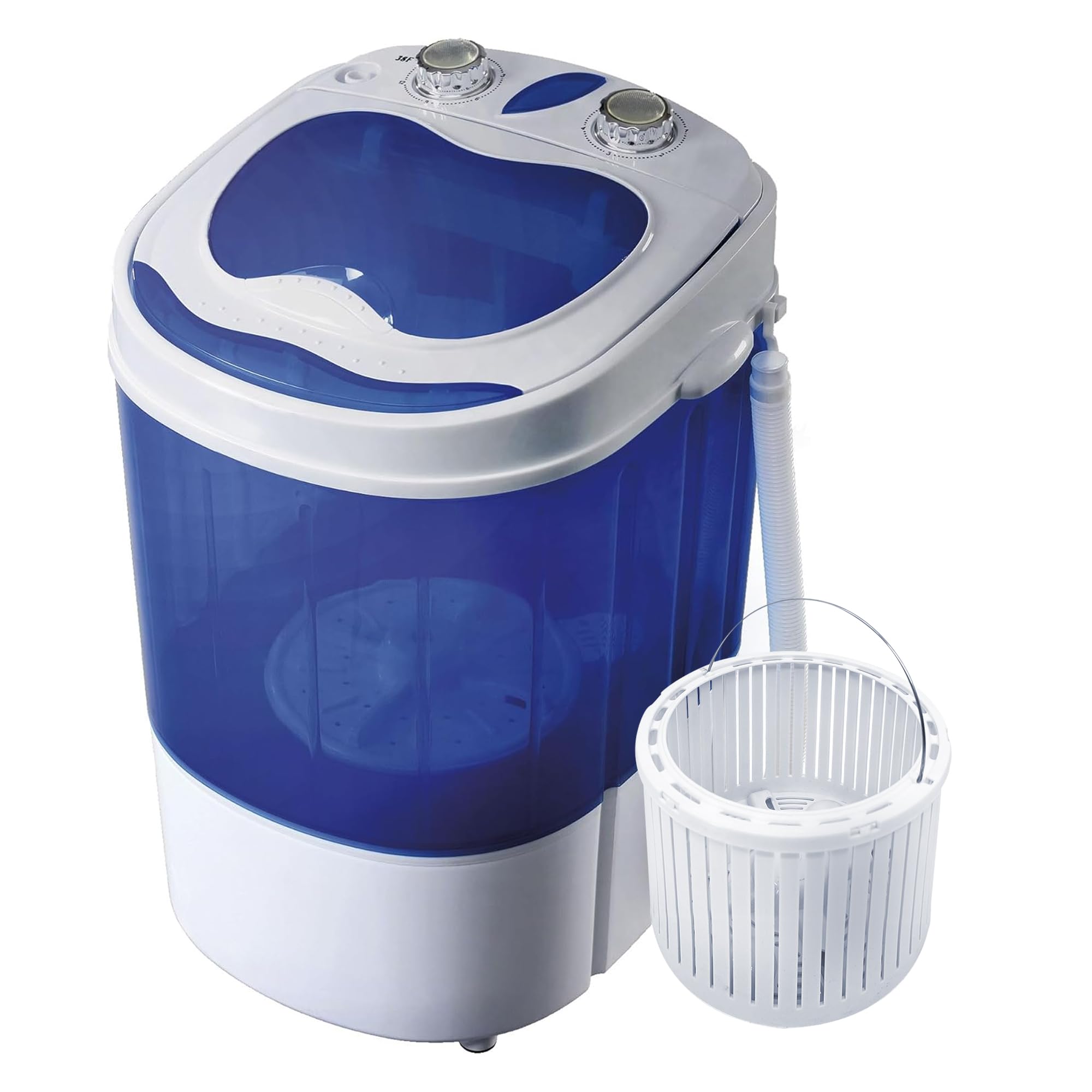 briebe Camp Mini Lavadora Portátil con Centrifugado, Camping, Capacidad Ropa 3Kg, Ideal Viajes, Caravanas Camper y Autocaravanas, Carga Superior, Bajo Consumo Agua y Energía, WM1111