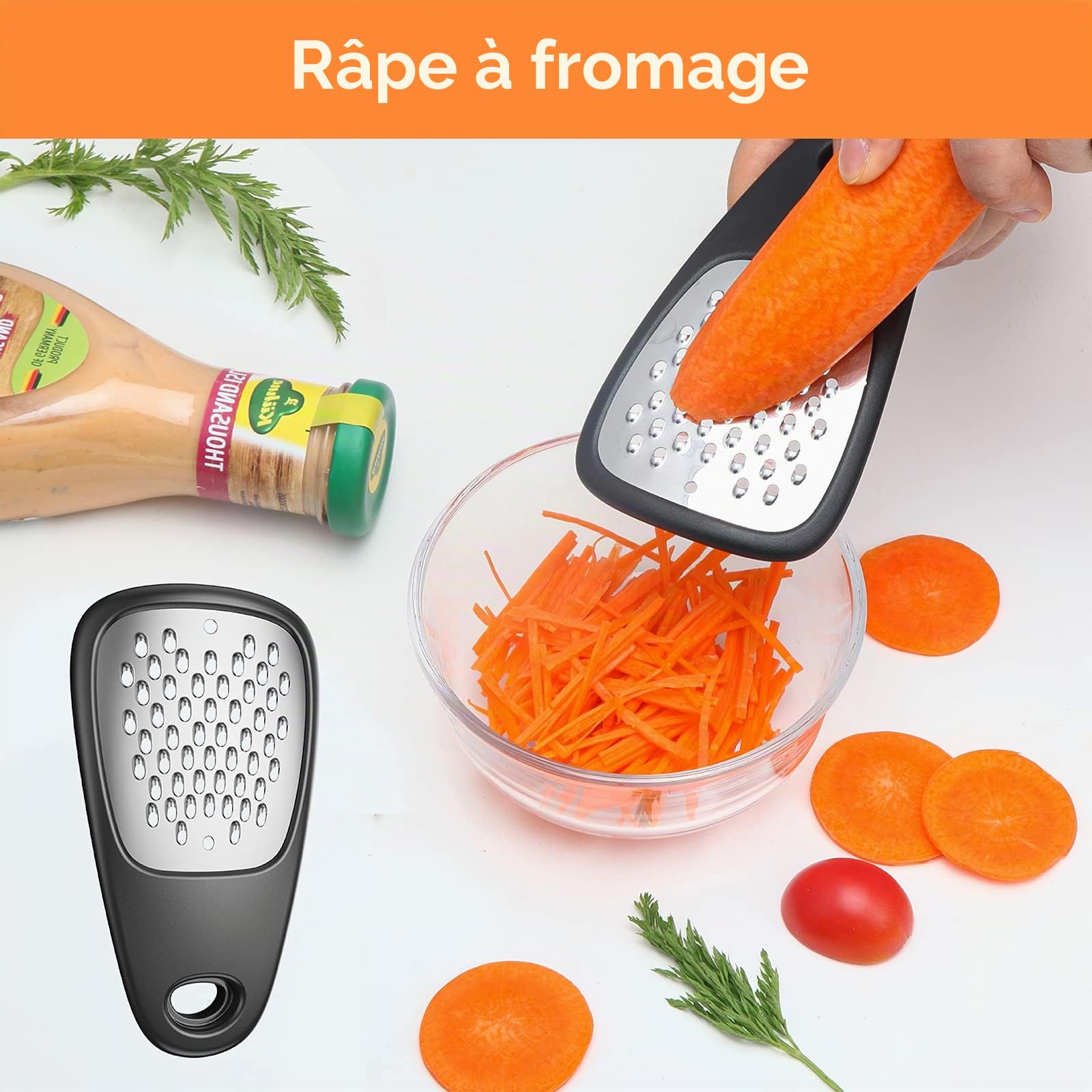 Pisol Kitchen Ensemble de gadgets uniques 6 pièces, gain de place, râpe à fromage, ouvre-bouteille, éplucheur de fruits et légumes, coupe-pizza, broyeur d'ail et de gingembre, décapant d'herbes