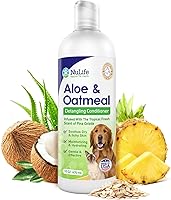 NuLifeNaturalPetHealth Oatmeal Dog Conditioner with Aloe Vera - Soothes Dry Itchy Skin, Detangles Matted Hair, All Pets 16oz