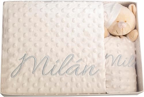 Couverture bébé brodée au prénom