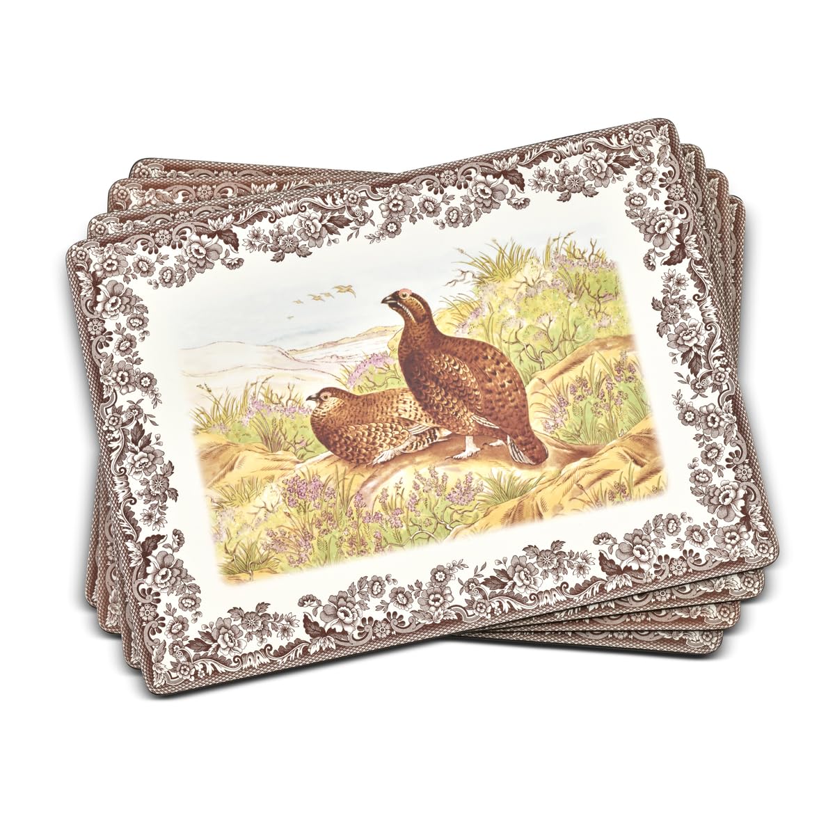 Pimpernel Woodland Placemats – Set of 4 Cork-Backed Table Mats with Nature-Inspired Designs, Heat-Resistant, Easy to Clean, Ideal for Dining, Protection for Wooden Tables