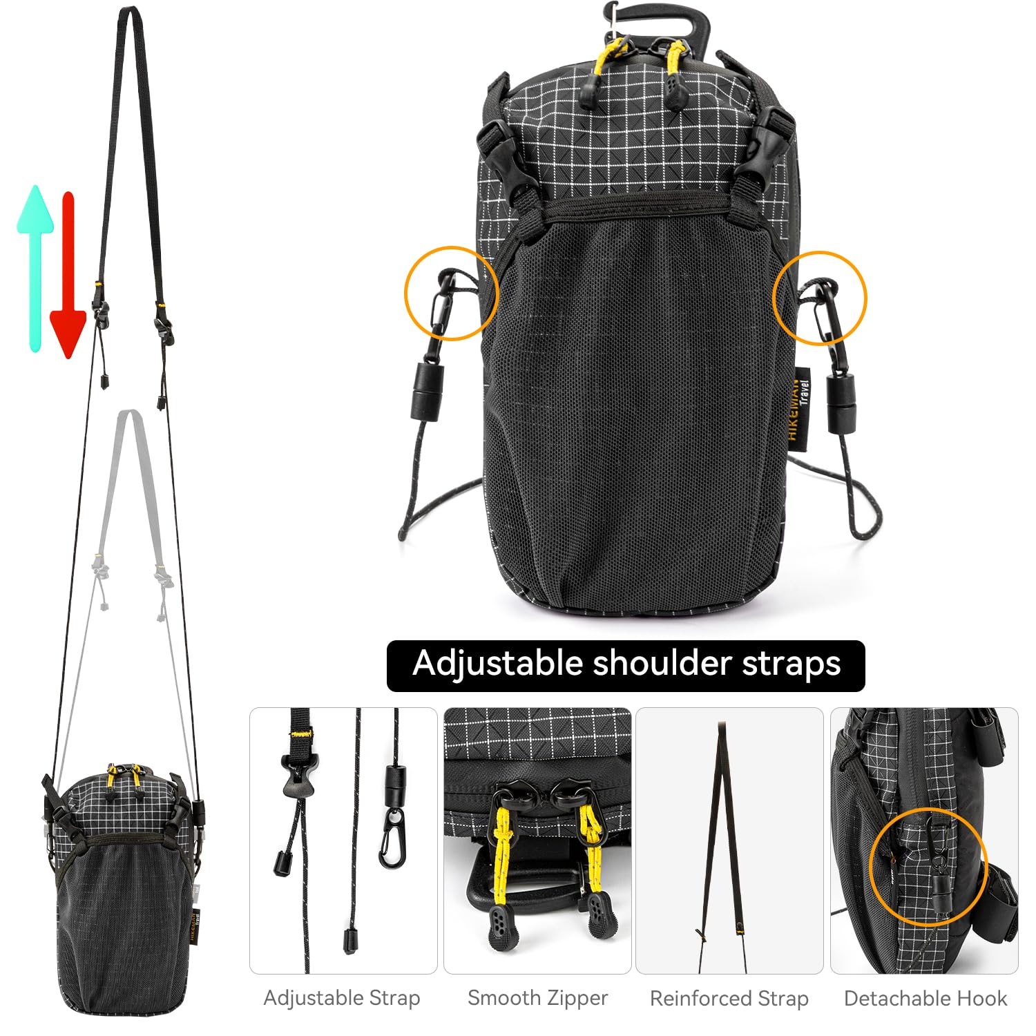 Plecak z paskiem na ramię – zestaw pasków do smartfona, wodoodporny plecak, kieszeń na ramię, torba do mocowania plecaka dla turystów, mała torba crossbody, nerka, do uprawiania sportu, wędrówek