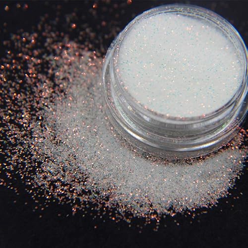0.35 oz 0.008 in brillante blanco arco iris brillo uñas brillo holográfico azúcar brillo uñas brillo caramelo capa polvo efecto de recubrimiento de
