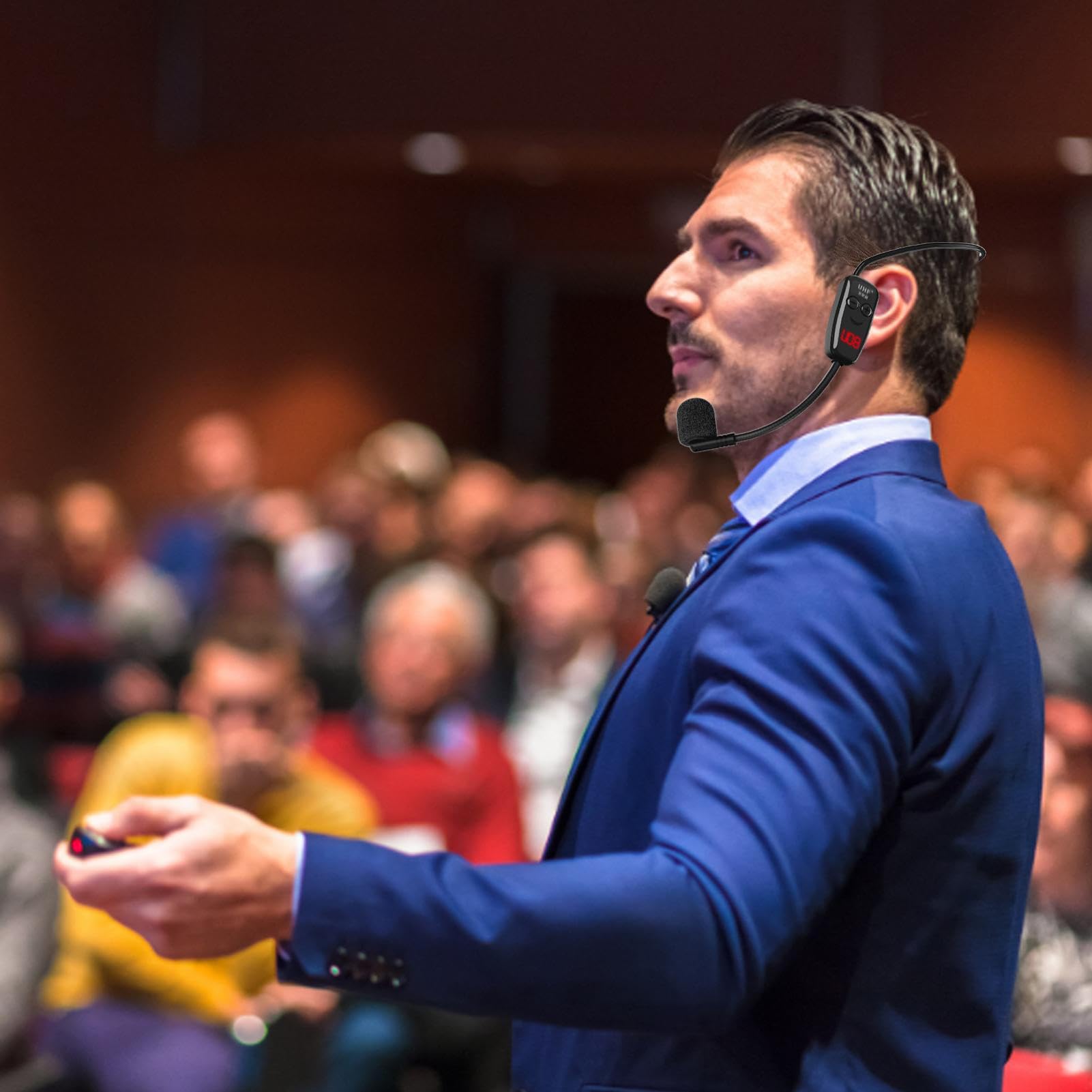 Microfono per fitness – microfoni wireless da palestra, microfono portatile ad archetto, di acquisizione vocale a prova di sudore, ricevitore trasmettitore audio ricaricabile, attrezzatura di