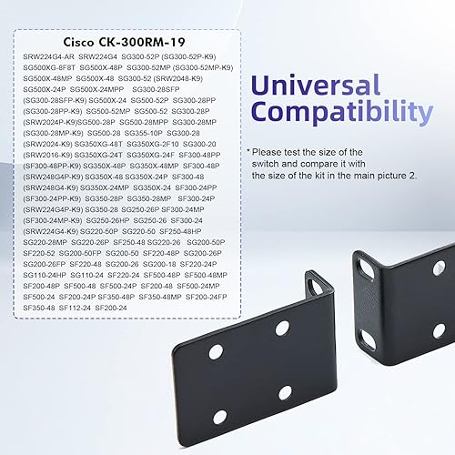 Miniatura 6 de Kit de montaje en rack de 19 pulgadas, orejas grandes para rack de conmutadores compatibles con la serie Cisco Small Business (modelos de 18-50