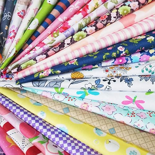 Miniatura 9 de Misscrafts - 50 piezas de tela de algodón de 7.9 x 7.9 in, paquete de cuadrados de retazos precortados para manualidades, costura, álbumes