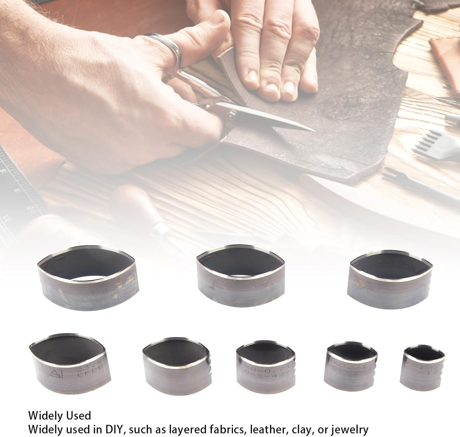 8pcs Leather Punch Mold Leather Die Cutters High Carbon Steel Hollow Cutting Die for Crafts Bag Belt Wallet Leathercraft Supplies