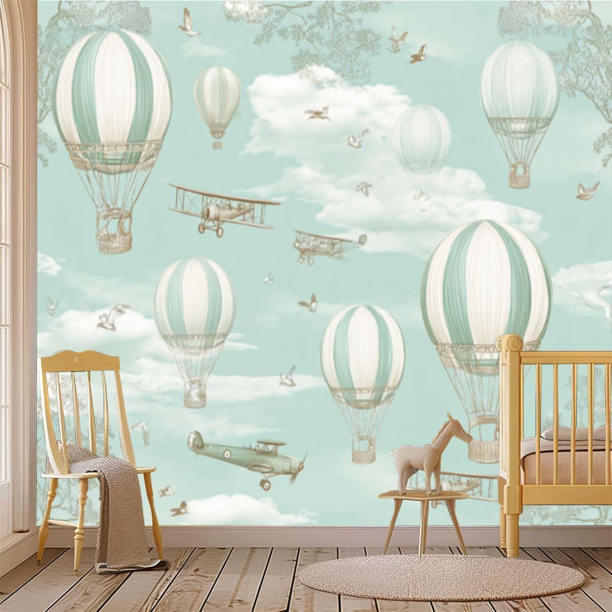 69"x98" Hot Air Balloon Wall Mural Peel and Stick Wallpaper Wall Decor ...