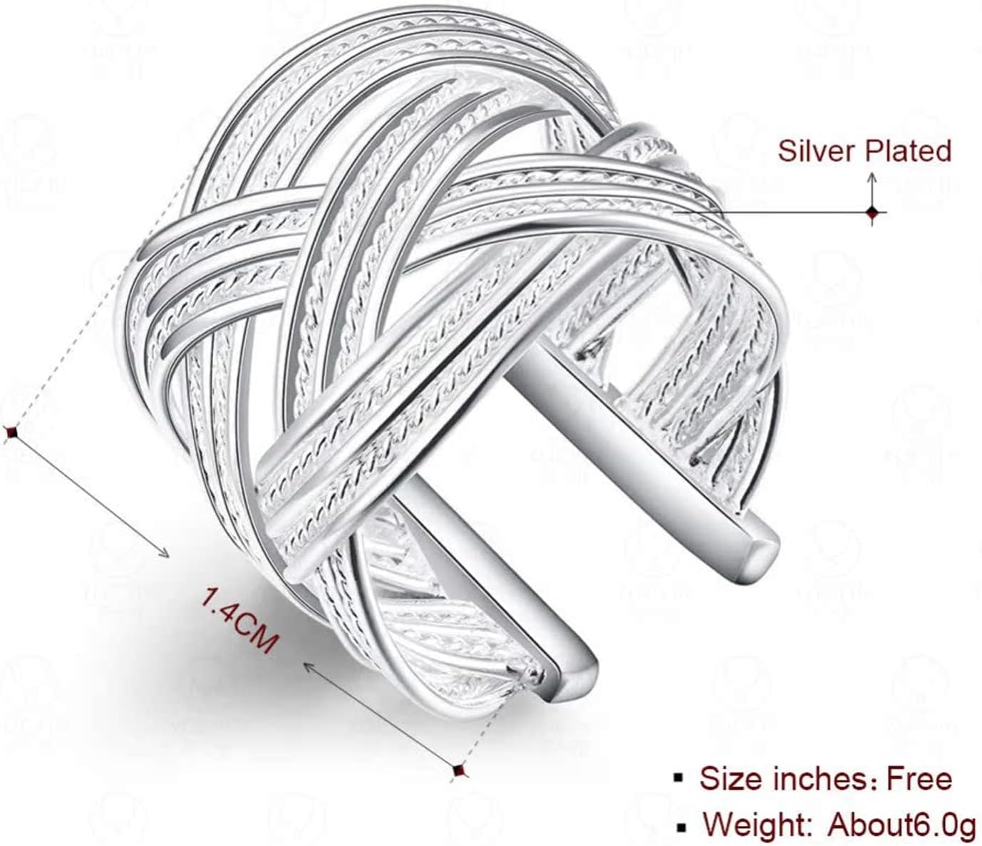 925 Sterling Silver Ring Minimalist High Polish Open Adjustable Rings Statement Ring Silver Jewelry for Women - Image 2