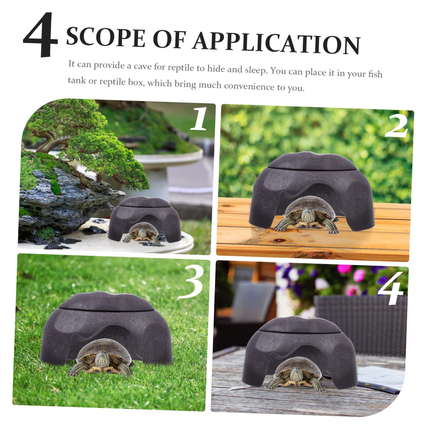 Cachette de Reptile en Céramique et Plastique pour Aquarium, 1 Set | Couleur Café, avec Gamelles, pour Poissons et Geckos, Décor de Bac, Format Adapté aux Vivariums