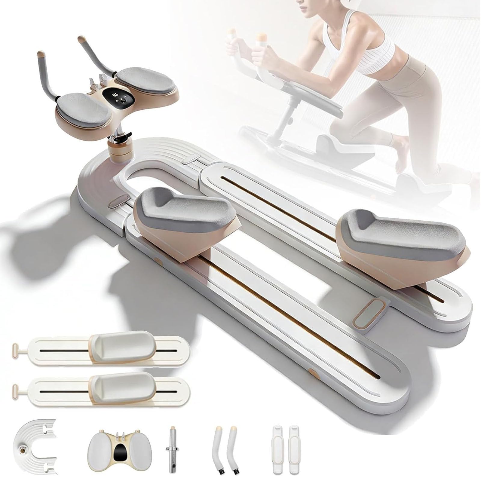 Drmoxin Spine Twist & Stretch Trainer Low-Impact Waist & Spine Mobility Exercise Machine with Timer and 3-Level Adjustment, Home Workout Equipment Crawling Training Machine
