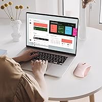 Vista 7 de seenda Ratón inalámbrico Bluetooth, Bluetooth y modo dual USB de 2.4G, clics silenciosos, seguimiento suave, 3 niveles ajustables 1600 DPI, mouse