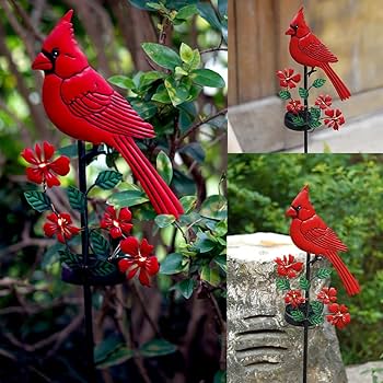 置物  Birds Red Cardinal Amazon.com : Claratut Mini Red Cardinal Bird Ornament On A