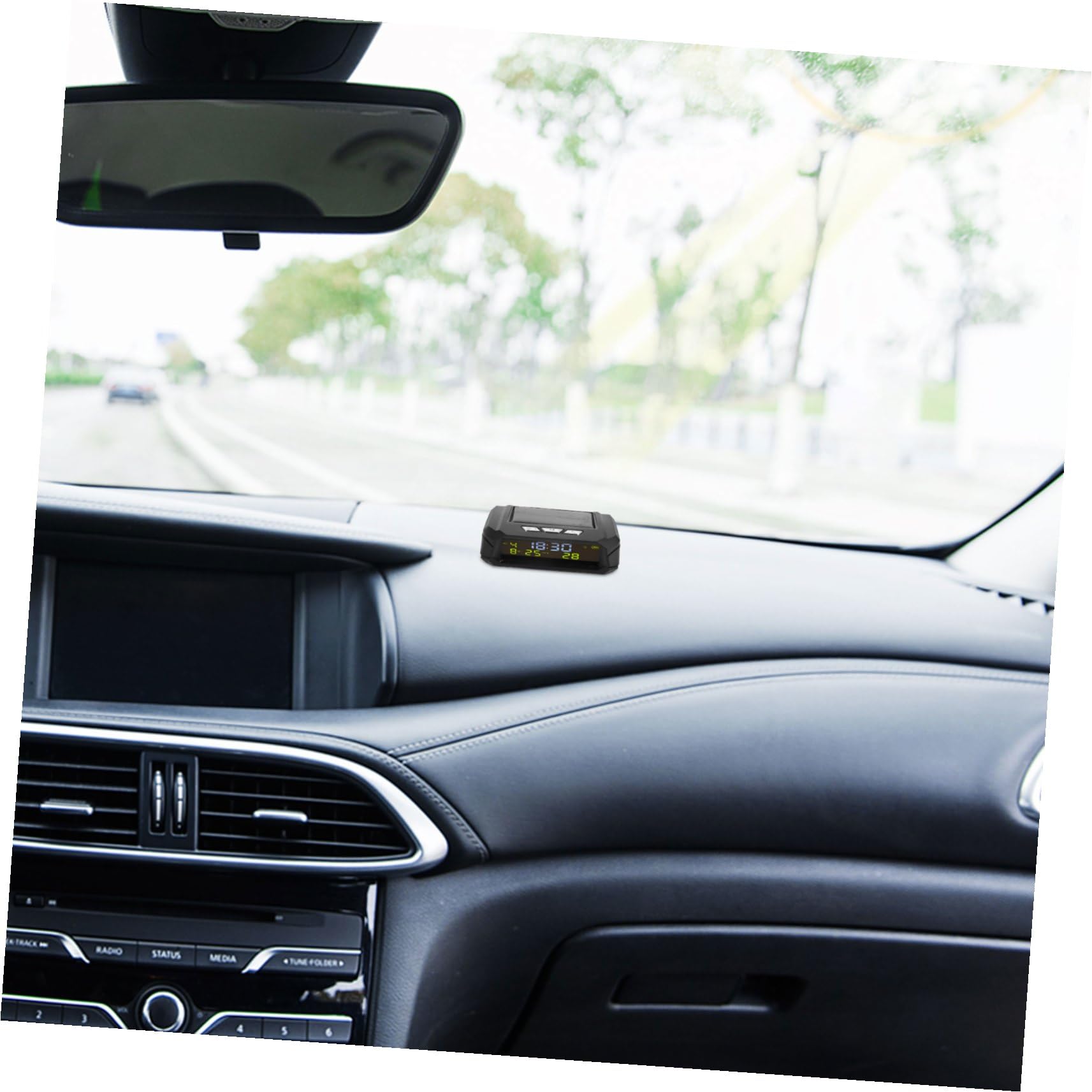 Reloj Digital para Coche con Pantalla de Temperatura y Fecha, Multifuncional, Pequeño y Compacto para Salpicadero, Fabricado en Abs y Componentes Electrónicos