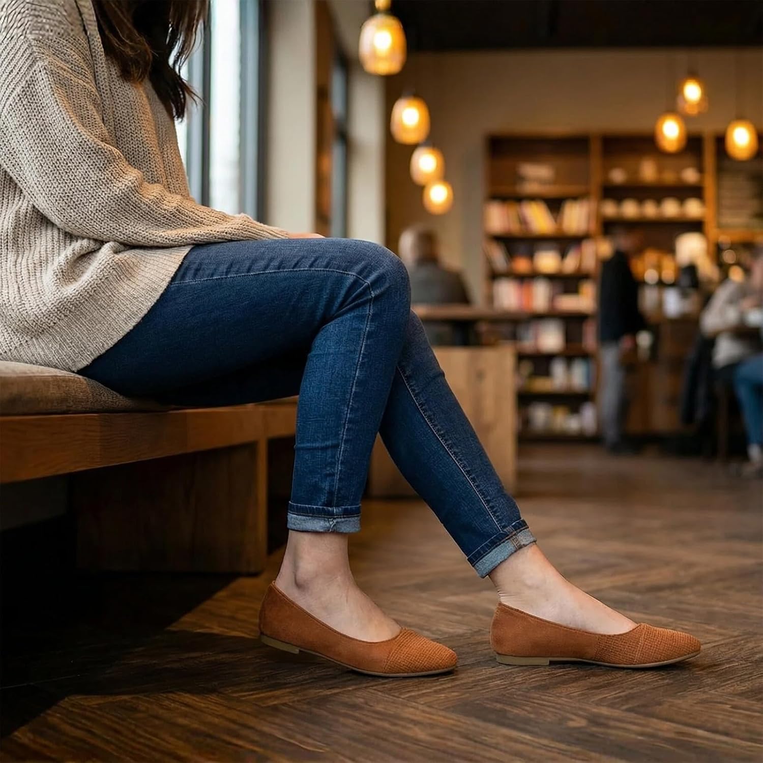 hash bubbie Women's Flats Shoes Black Ballet Flats Dress Shoes for Women Slip on Comfortable Dressy Loafers - Image 3