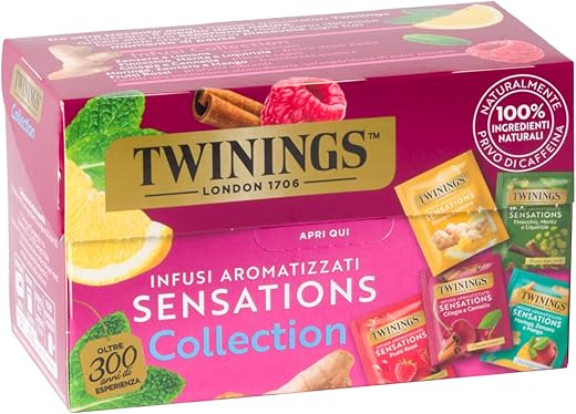 Twinings, Infusi Collection, Set di Infusi a Base di Frutta, Erbe e Spezie, con Ingredienti Naturali e Senza Caffeina, Confezione da 20 Filtri