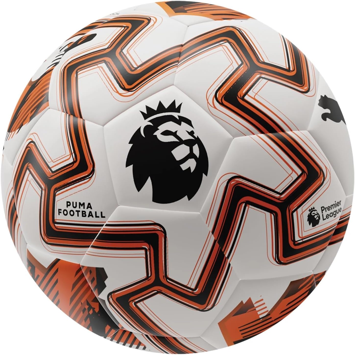Puma Orbita Cup Premier League Ball - Official Licensed Product for Season 25/26, Machine Stitched 32 Panels for Round Shape, Size 4-5 (PUMA White-Heat FIRE-PUMA Black, 4)