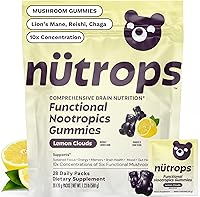 Vista 1 de Nutrops Lions Mane Mushroom Gummies for adults, Functional Nootropics, Herbal Brain Supplement for Energy, Brain Health, Cognitive, Memory & Focus