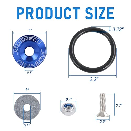 Vista 46 de Kit universal de sujetadores de liberación rápida Jmdspeed, para camiones, defensa, palanquilla, universal, CNC, Neo cromo Cromo neo