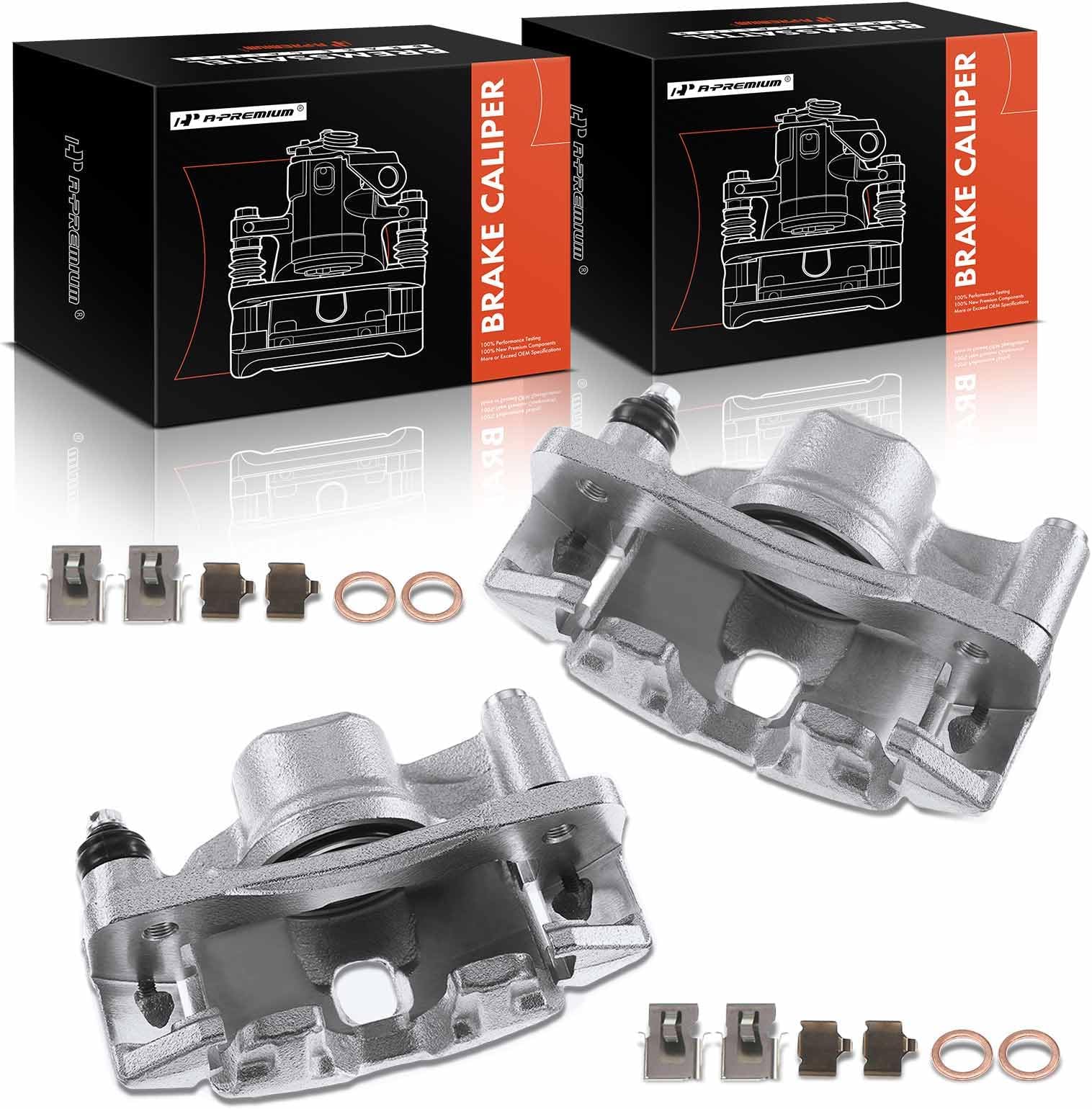 A-Premium Front 2PCS Disc Brake Caliper Assembly with Bracket Compatible with Honda Models - Civic 1990-2000, CRX 1990-1991, Civic del Sol 1993-1997