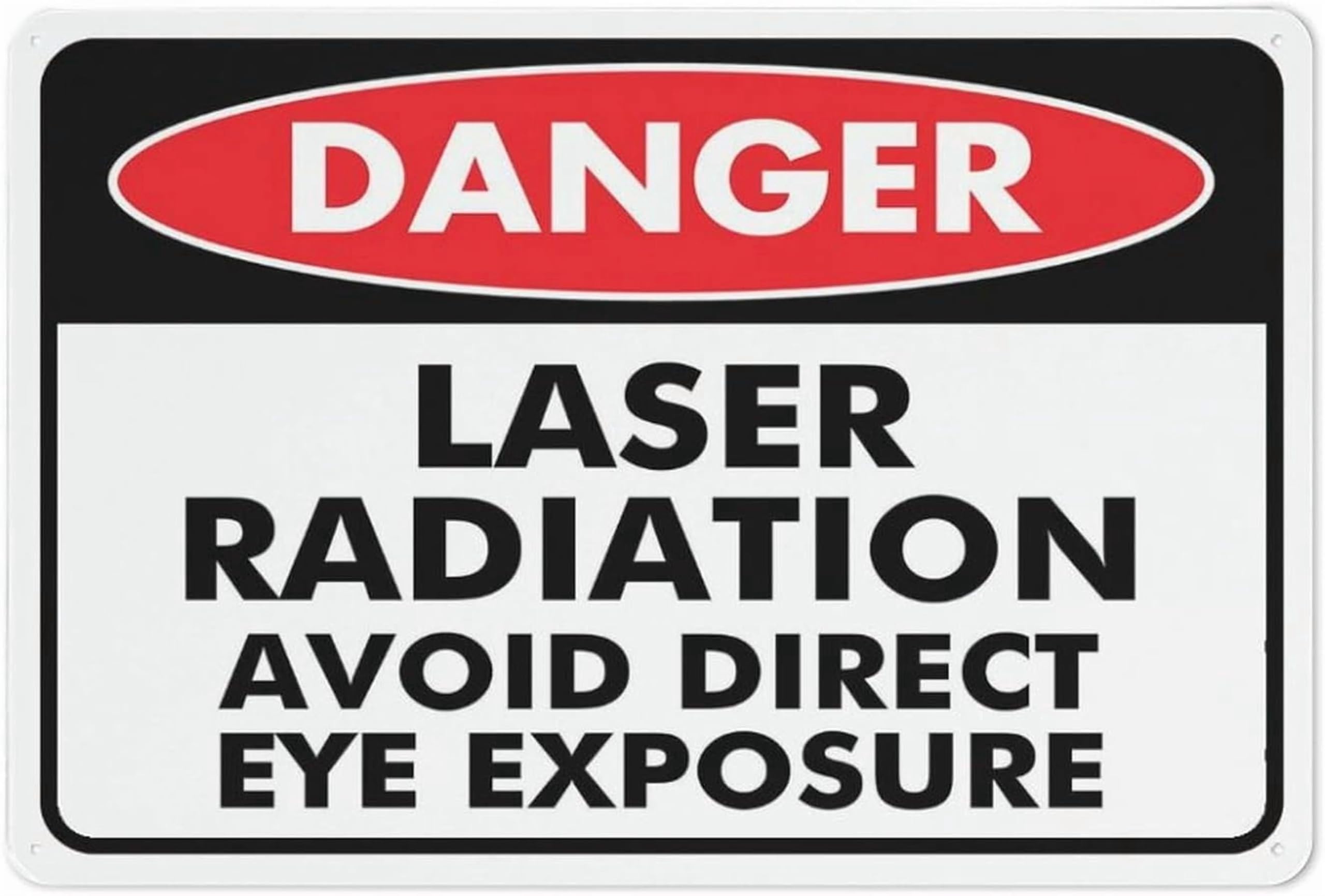 (2-Pack) Metal Tin Sign Sign Danger Laser Radiation Eye Protection 8"x12" Farm Garage Decor