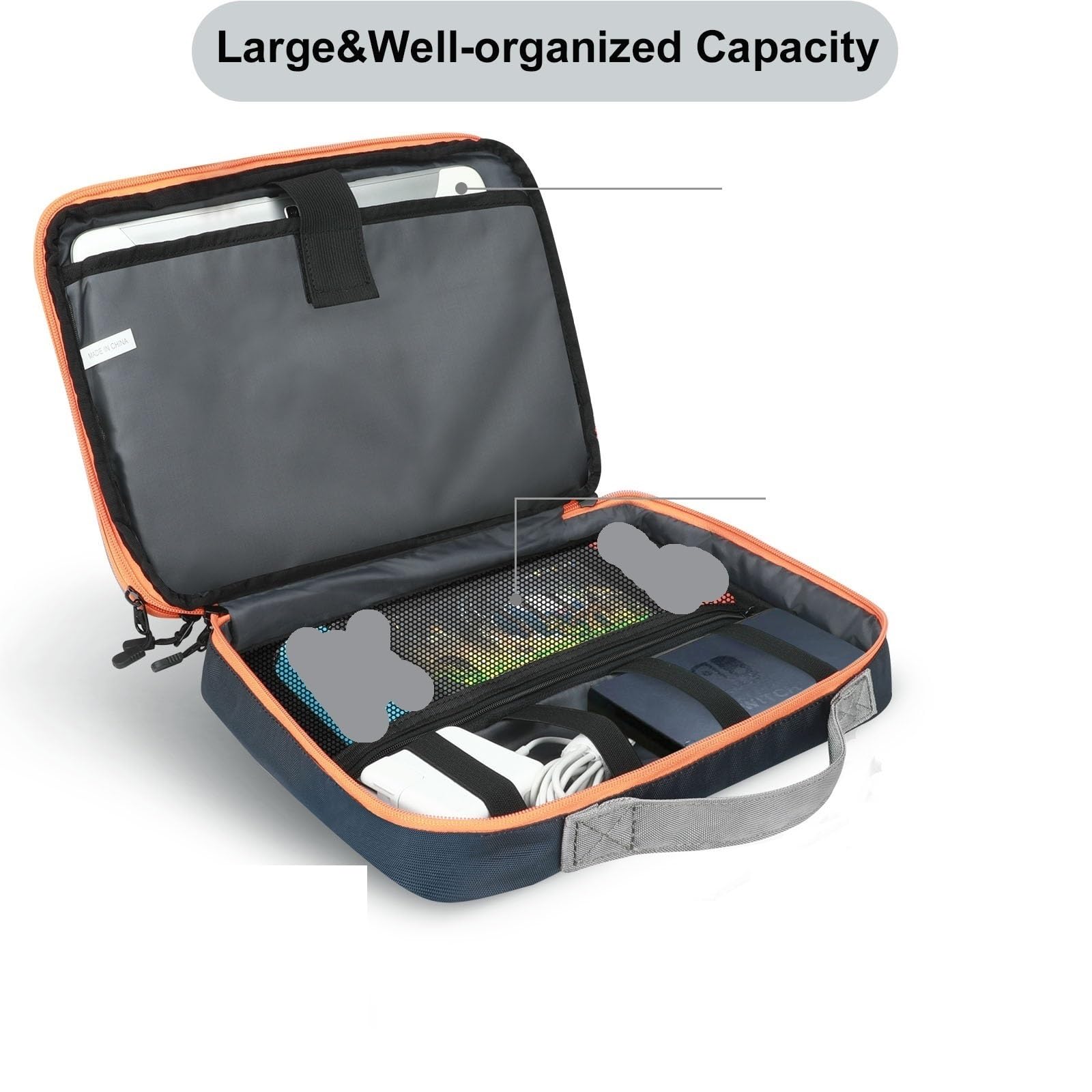 Bolsa Organizadora De Cables 2 Fundas Organizadoras De Cables Electrónicos Doble Capa 11,6 Pulgadas, Estuche Portátil For Discos Duros, Y Cargadores para Cable De Datos(Black)