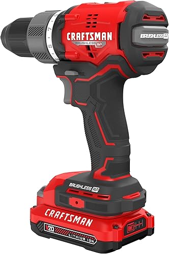 CRAFTSMAN RP+ Kit de taladro/destornillador inalámbrico, con 2 baterías y cargador, sin escobillas (CMCD713C2)
