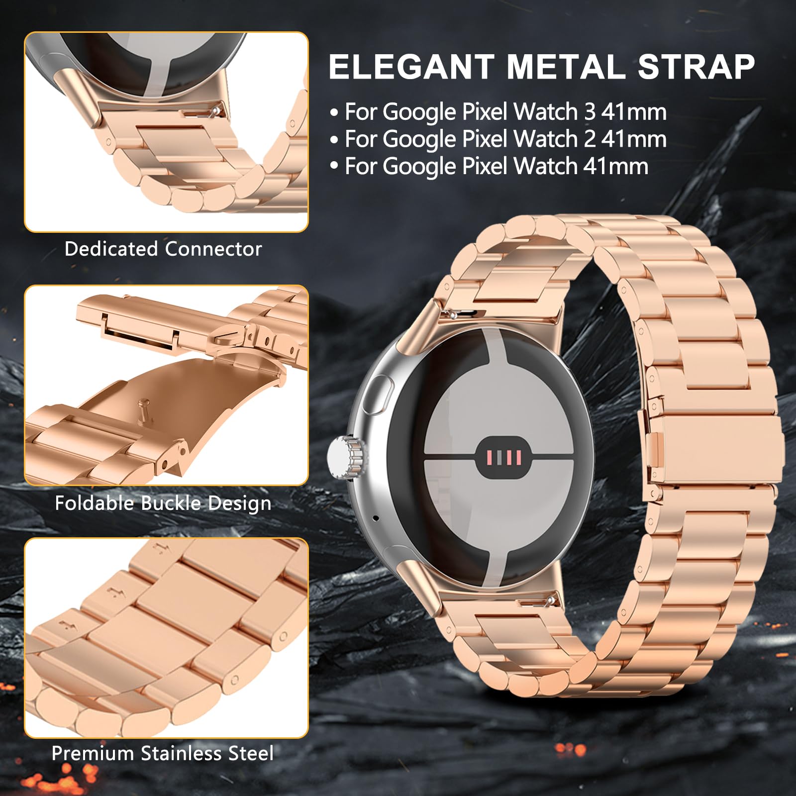 Cinturino Regolabile Google Pixel Watch 41mm Acciaio Inossidabile - Dettaglio