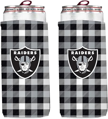 Paquete de 2 soportes para latas de fútbol de 12 onzas, delgado y delgado, aislador de bebidas, Huggie Cooler Coozies (New Orleans (Saints))