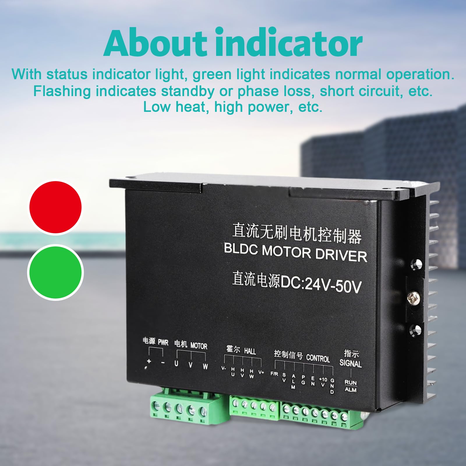 Controlador De Velocidad Del Motor De Cc De 20-50v,Controlador De Motor Cc Sin Escobillas,Puente Completo TrifáSico,Se Puede Conectar Directamente A Un PotencióMetro Externo O Controlador De Velocidad