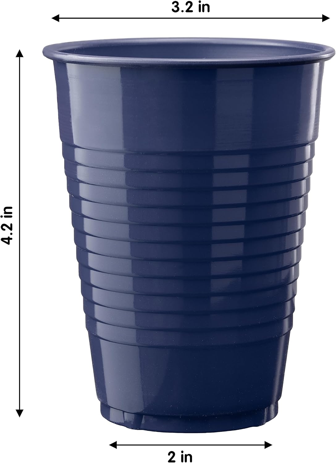 Party Solids Dark Navy Plastic Cups - 12 oz, Pack Of 600