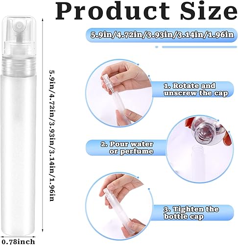 Miniatura 2 de Vin Beauty 5 atomizadores de perfume recargables mini botellas de plástico para viajes Mister pequeñas botellas vacías Spritzer envases de muestra