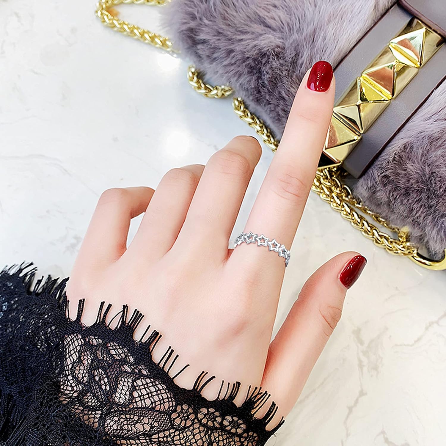 Star Ring for Women 925 Sterling Silver for Lovers Gifts