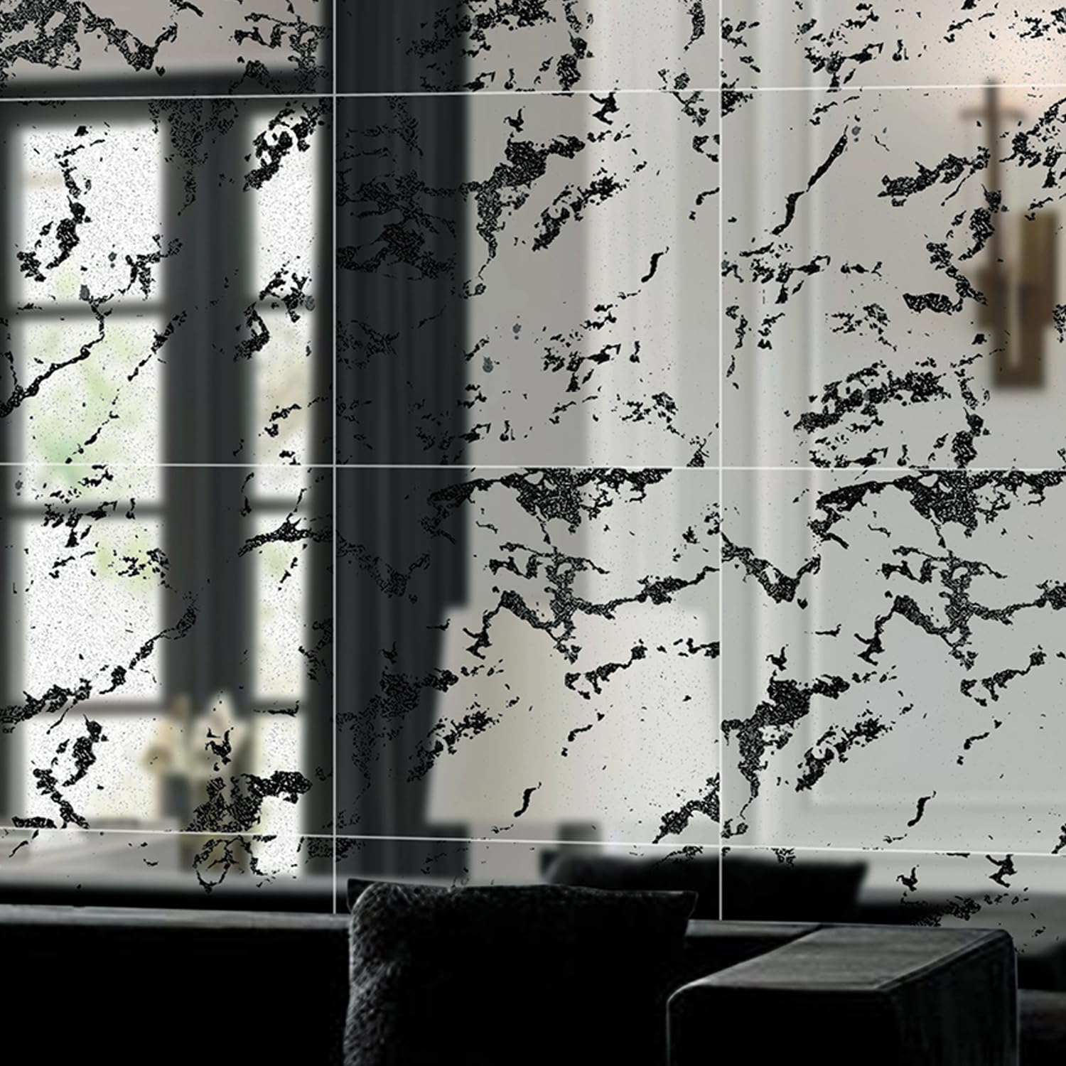 LiveInUrban 12PCS Silver Antique Acrylic Wall Panels