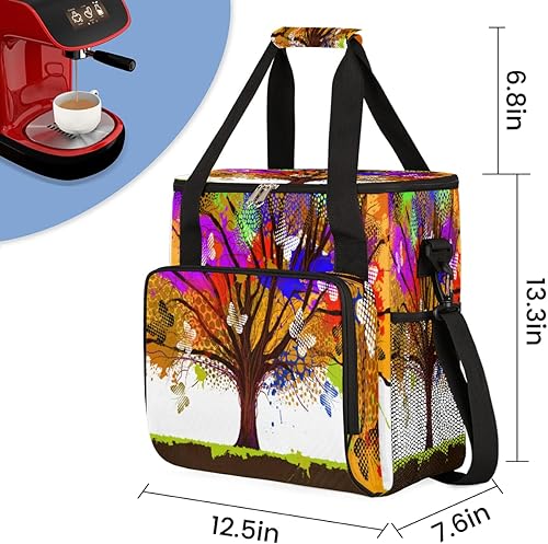 Miniatura 2 de Bolsa de transporte para cafetera con diseño de árbol para Keurig K-Mini o K-Mini Plus K-Mini Plus K-Cup Pods, portátil, bolsa de viaje