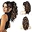 SEIKEA 14 Highlight Ponytail Extension Claw, PT002 Tia Long Multi Layered Fluffy Thick Wavy Jaw Clip in Fake Pony Tails Fake Hair Synthetic Hairpiece Chocolate Brown with Caramel Blonde Highlights