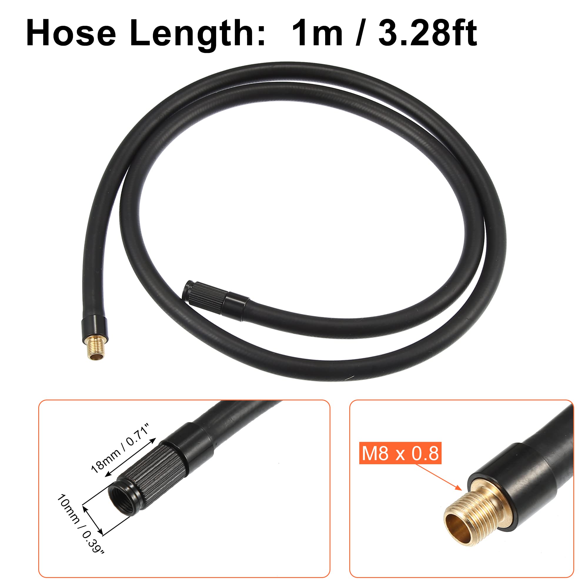 Adattatore Per Gonfiatore Pneumatici 1m - Con Filettatura M8, Per Auto, Bici E Moto