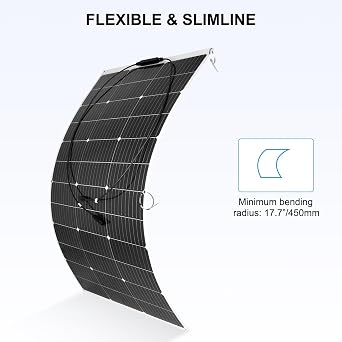 【120W 12V Flexible Solar Panel Kit】KOLLNIUN Caravan Solar Panel Kit, 120W Ultra-Thin Flexible Solar Panels+30A Solar Charger Controller+4Pcs Solar Cable+Cable Tie, for Balcony Campervan RV Boat Marine