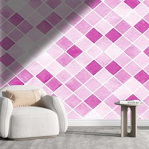 Papel De Paredes - Adhesivo decorativo para cabecero, mosaico geométrico, fácil de quitar, 98.4 pulgadas de ancho x 91 pulgadas de alto