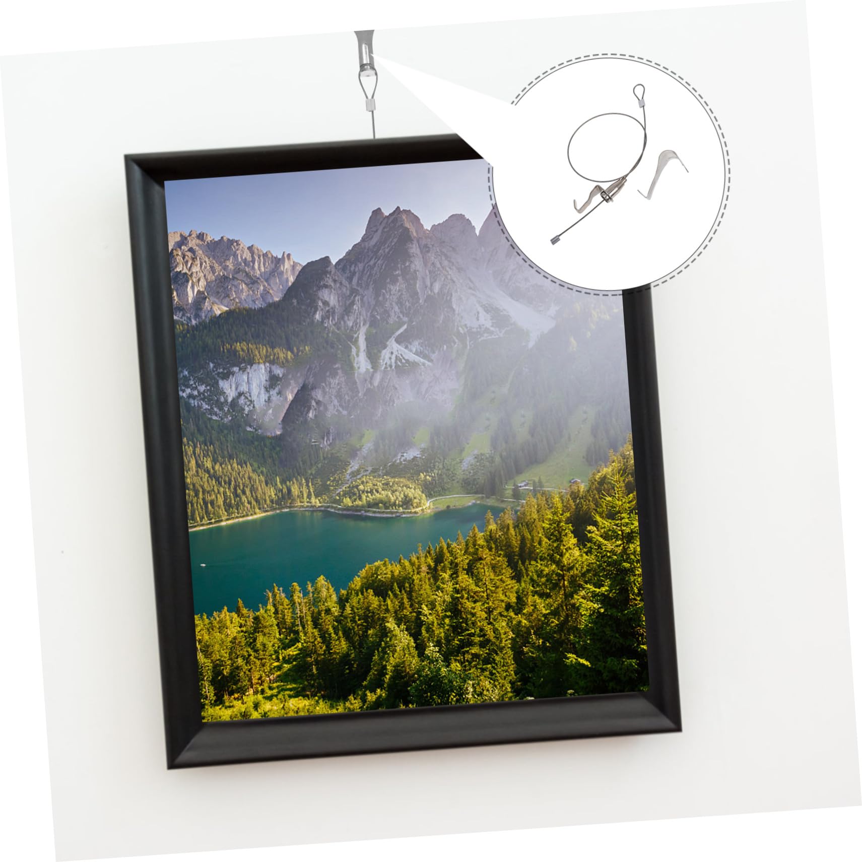 Kit Suspendre pour Cadre Photo Fil Acier Inoxydable Ajustable, Crochets Faciles à Installer, 10 Sets pour Décoration Maison et Bureau