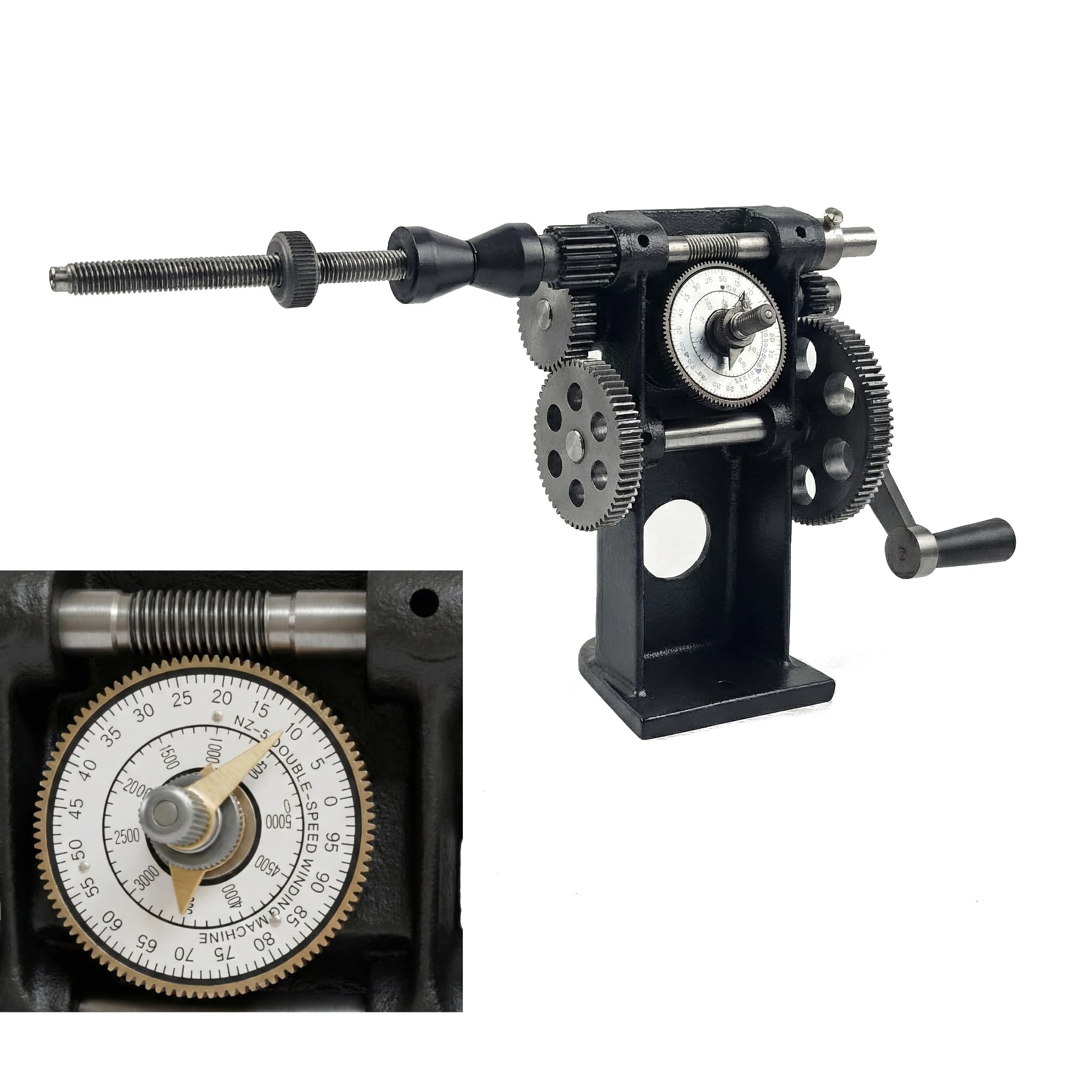 Katsu Tools Manual Double Coil Winder Counter Copper Wire Motor Winding Transformer With Mechanical Counter Counting 990723A