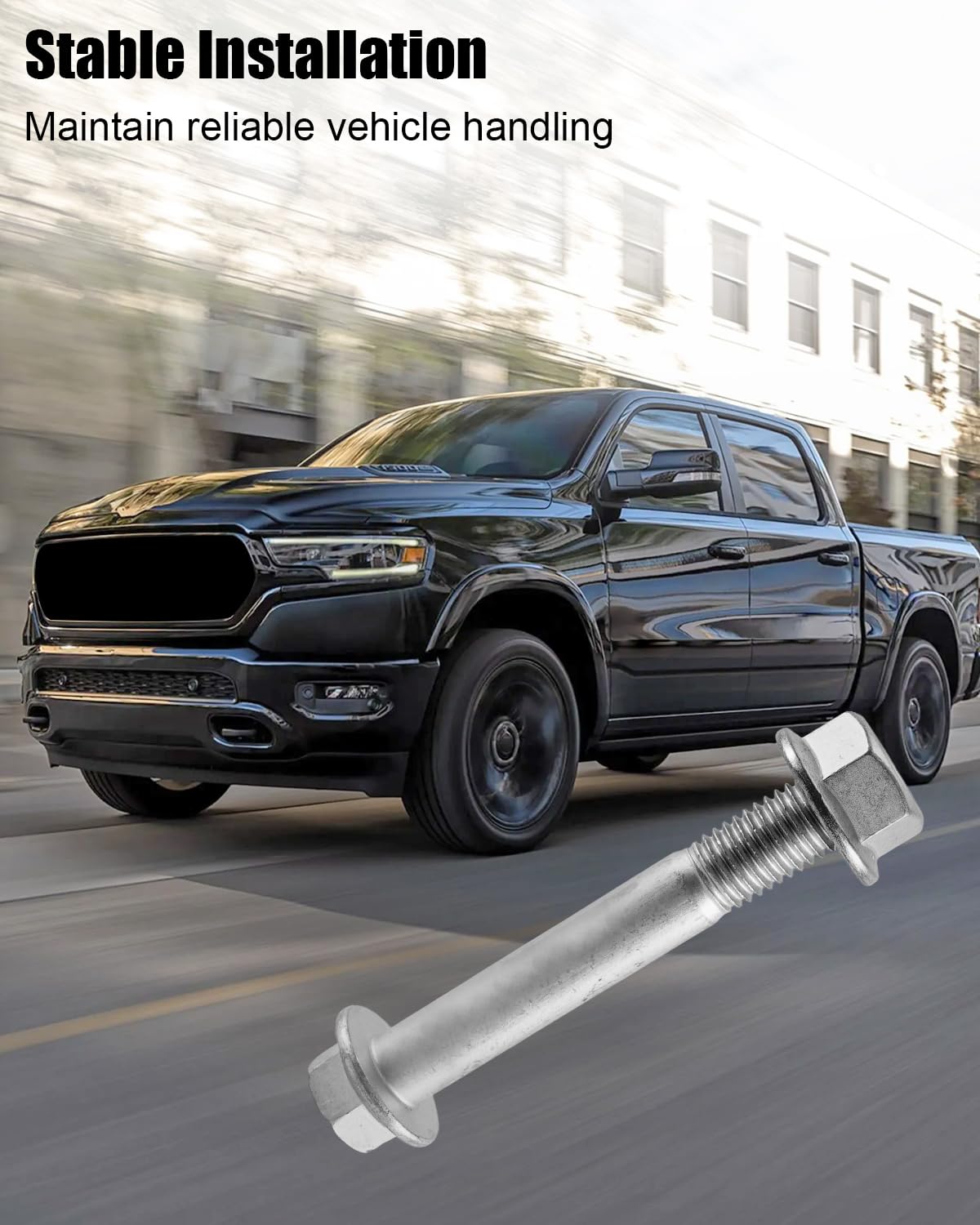 4PCS Front Rear Shock Absorber Mount Bolt and Nut Kit Fit for Dodge Ram 1500 2500 3500 4500 5500 Regular Cab Pick-up Quad Cab Pick-up, Replace 6502818 6502698 6507654AA