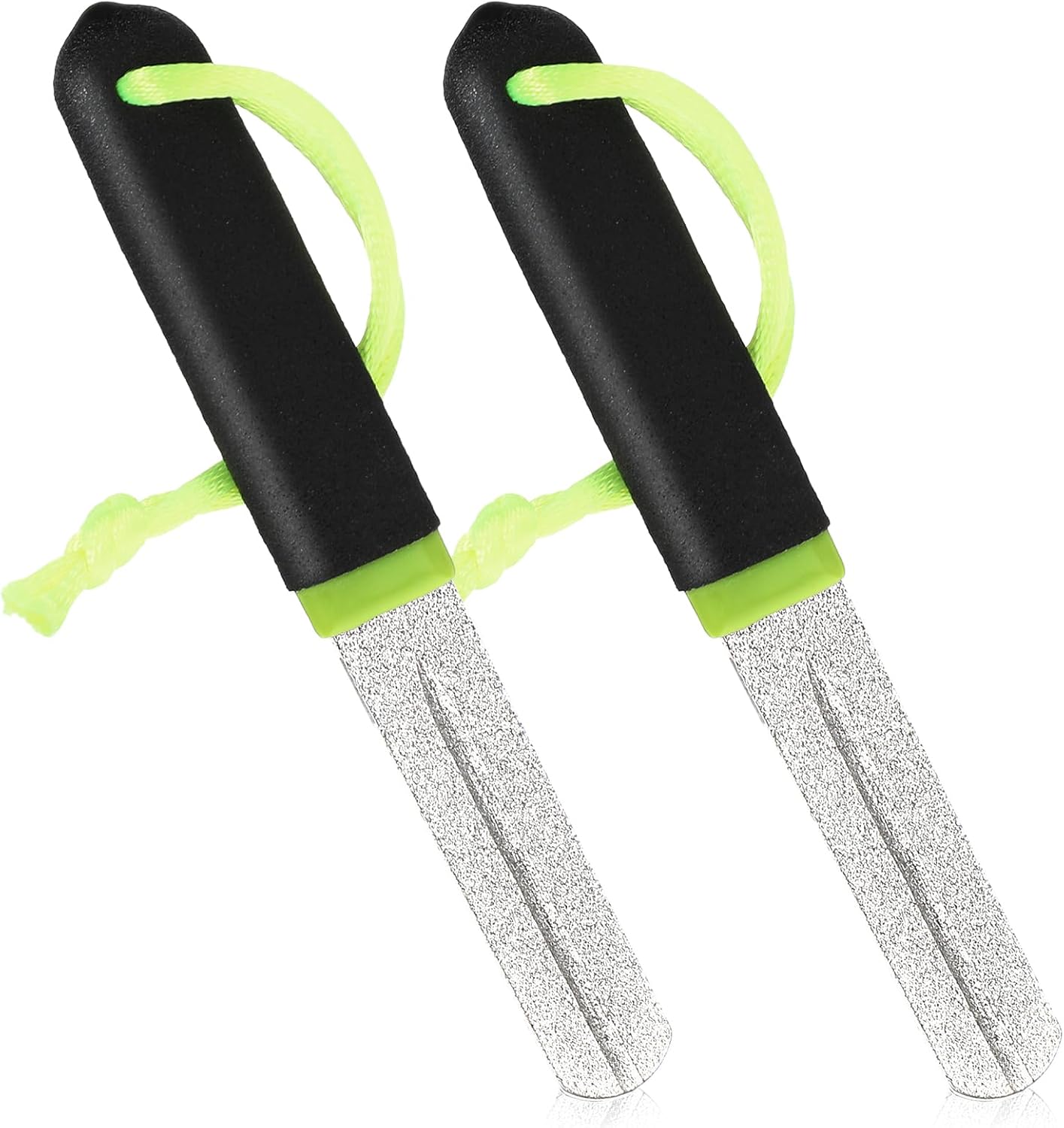 Yuanchu 2Pcs Hook Sharpener, Fishing Hook File for Diamond File with Handle, Portable Grinding Tool with Double Sided Fine Medium Grit