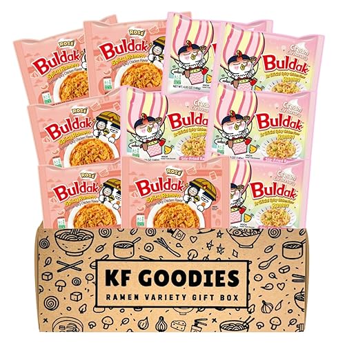 Samyang Buldak - Sopa de fideos coreanos, salteados, de pollo picante (10, carbonara y Jjajang)